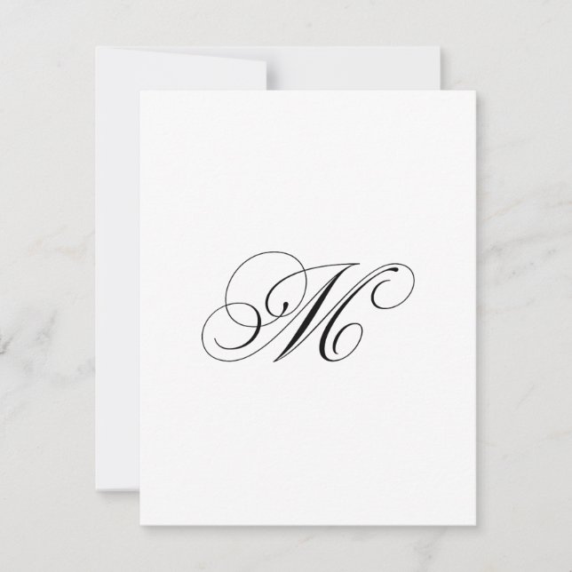 Carte De Correspondance Monogramme de script personnalisé "M" (Devant)