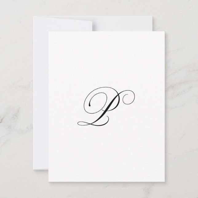 Carte De Correspondance Monogramme de script personnalisé "P" (Devant)