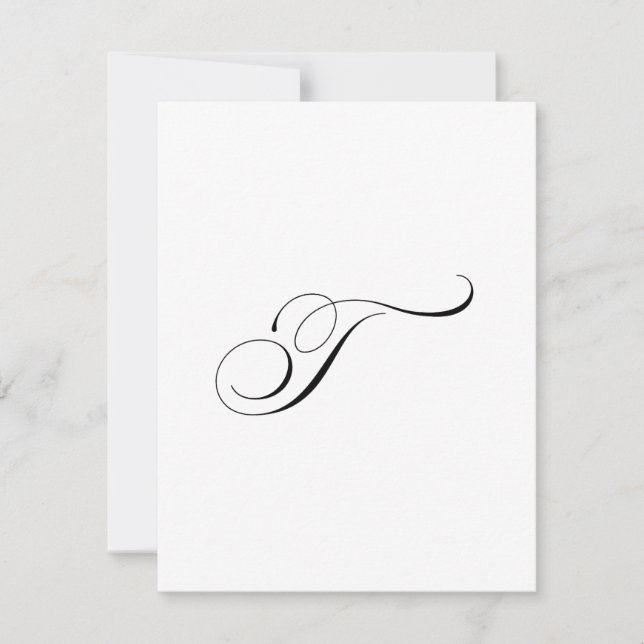 Carte De Correspondance Monogramme de script personnalisé "T" (Devant)
