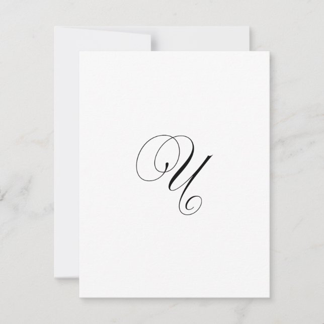 Carte De Correspondance Monogramme de script personnalisé "U" (Devant)