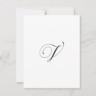 Carte De Correspondance Monogramme de script personnalisé "V"
