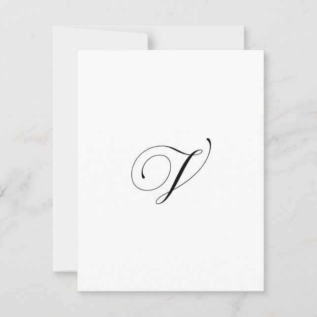 Carte De Correspondance Monogramme de script personnalisé "V" (Devant)