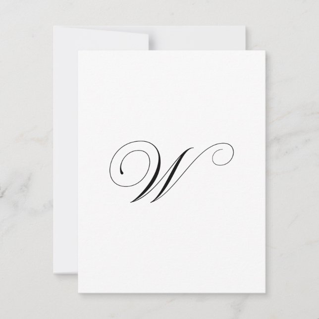 Carte De Correspondance Monogramme de script personnalisé "W" (Devant)