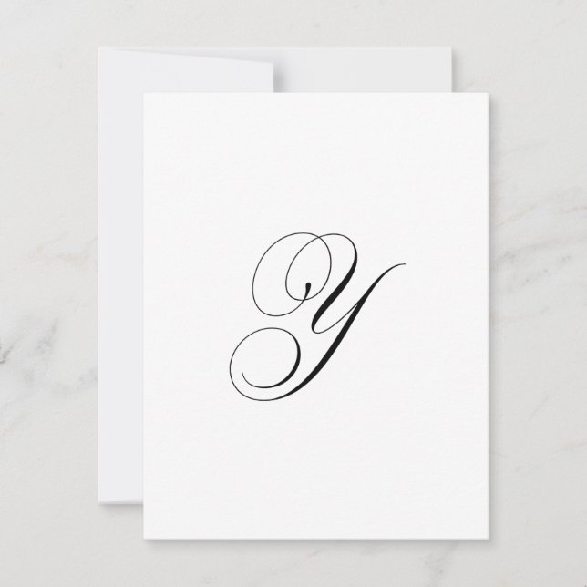 Carte De Correspondance Monogramme de script personnalisé "Y" (Devant)