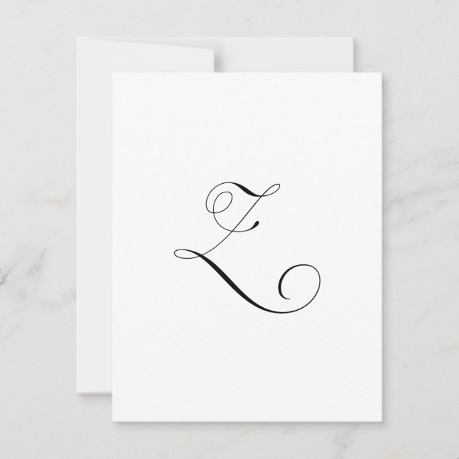 Carte De Correspondance Monogramme de script personnalisé "Z" (Devant)