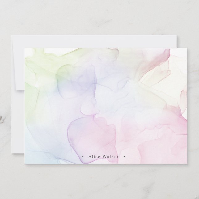 Carte De Correspondance monogramme de soie pastel transparent Papier à let (Devant)