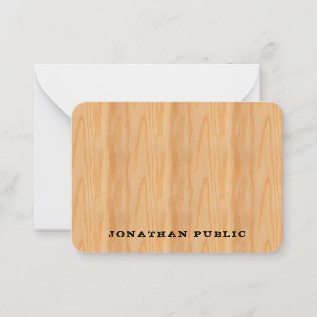 Carte De Correspondance Monogramme de texte désorganisé en bois personnali (Devant)