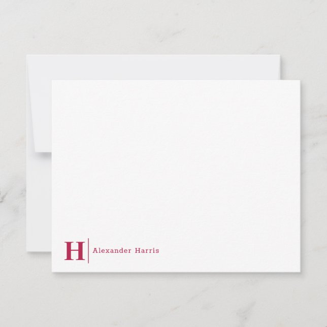 Carte De Correspondance Monogramme d'entreprise moderne Ligne initiale Bou (Devant)