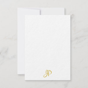 Carte De Correspondance Monogramme d'or manuscrit Personnalisé Classique