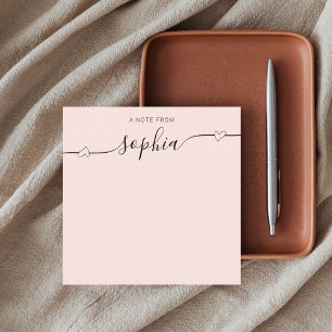 Carte De Correspondance Monogramme Fille Calligraphie Cardiaque rose
