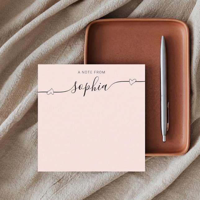 Carte De Correspondance Monogramme Fille Calligraphie Cardiaque rose (Créateur téléchargé)