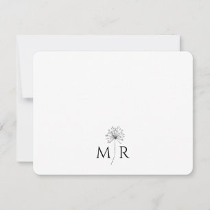 Carte De Correspondance Monogramme floral Dandelion