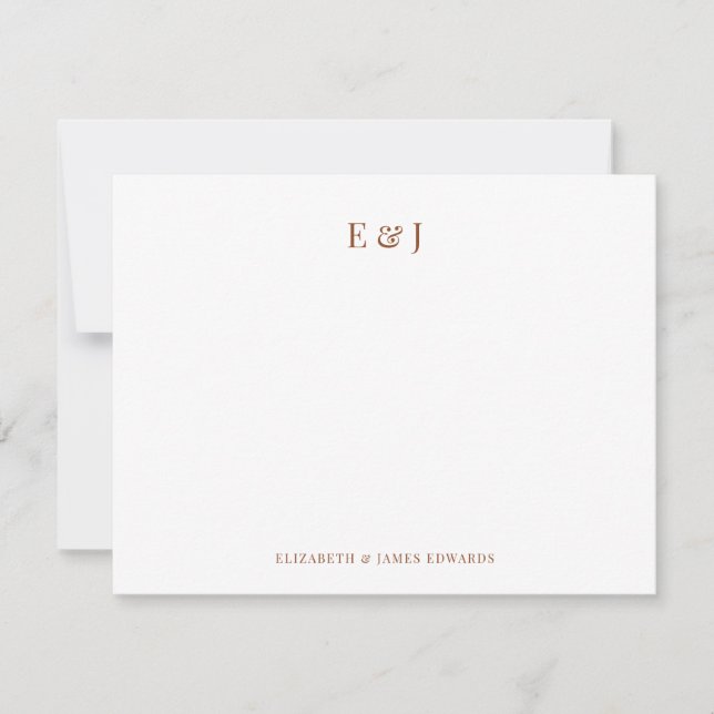 Carte De Correspondance Monogramme Initial de Couple Élégant Classique en  (Devant)