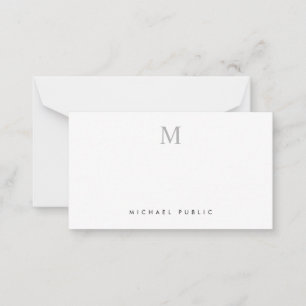 Carte De Correspondance Monogramme initial élégant et minimaliste moderne