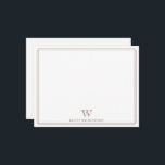 Carte De Correspondance Monogramme Initial Marron Foncé Bordure Profession<br><div class="desc">Ce design présente une fine double bordure avec un espace pour un monogramme et un nom/texte en bas. Cliquez sur le bouton personnaliser si vous souhaitez ajuster les éléments de design et/ou modifier davantage le texte ! Des variations de ce design, des couleurs supplémentaires, ainsi que des produits coordonnés sont...</div>