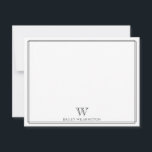 Carte De Correspondance Monogramme Initial Noir Double Bordure Professionn<br><div class="desc">Ce design présente une fine double bordure avec un espace pour un monogramme et un nom/texte en bas. Cliquez sur le bouton personnaliser si vous souhaitez ajuster les éléments de design et/ou modifier davantage le texte ! Des variations de ce design, des couleurs supplémentaires, ainsi que des produits coordonnés sont...</div>