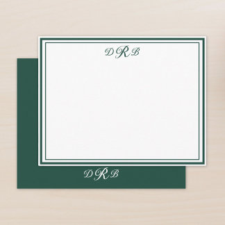Carte De Correspondance Monogramme Initial Nom Élégant Classique Personnal