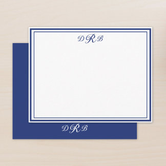 Carte De Correspondance Monogramme Initial Nom Élégant Classique Personnal