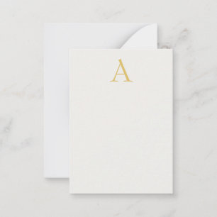 Carte De Correspondance Monogramme initial professionnel couleur or et pas