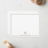 Monogramme Initiale Bordure Marron Foncé Professio