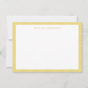 Carte De Correspondance Monogramme jaune Motif de Sea Paisley