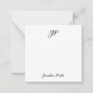 Carte De Correspondance Monogramme manuscrit personnalisé Carré simple