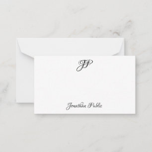 Carte De Correspondance Monogramme manuscrit simple personnalisé