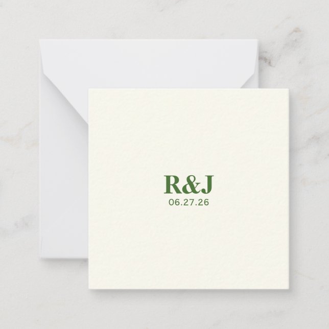 Carte De Correspondance Monogramme Mariage moderne simple (Devant)