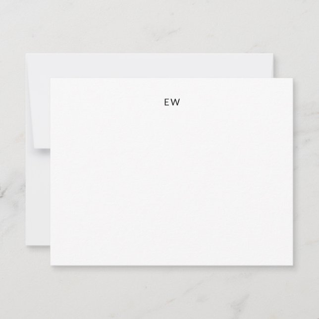 Carte De Correspondance Monogramme Minimaliste Deux Lettres Initiales (Devant)