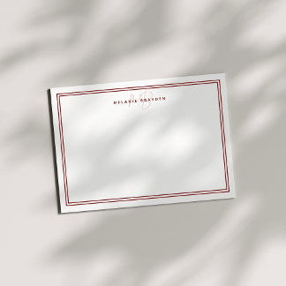 Carte De Correspondance Monogramme minimaliste simple et chic Deux bordure