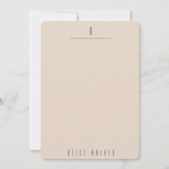 Carte De Correspondance monogramme moderne (Devant)