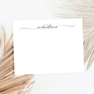 Carte De Correspondance Monogramme Moderne Élégant Nom de script chic