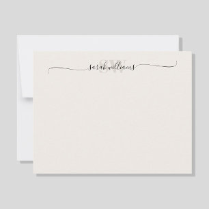 Carte De Correspondance Monogramme Moderne Élégant Nom de script chic