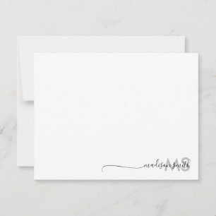 Carte De Correspondance Monogramme Moderne Minimal Nom du script