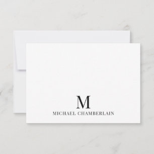 Carte De Correspondance Monogramme moderne minimaliste simple