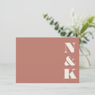 Carte De Correspondance Monogramme moderne minimaliste Terme Mariage en te
