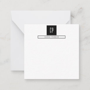 Carte De Correspondance Monogramme moderne Professional Plain Nom simple