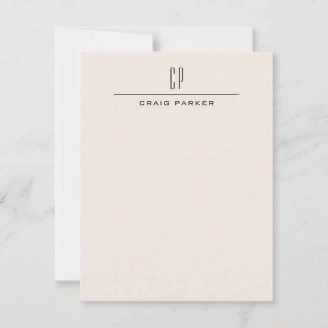 Carte De Correspondance Monogramme Moderne Professionnel Couleur Pastel Si (Devant)