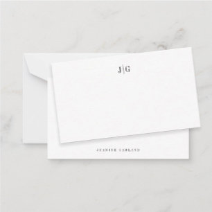 Carte De Correspondance Monogramme moderne simple et élégant