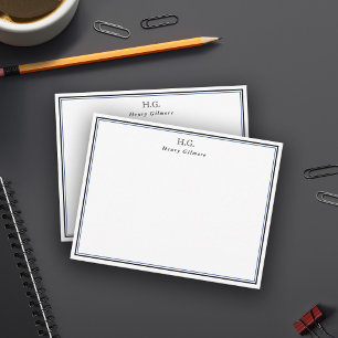 Carte De Correspondance Monogramme noir bleu