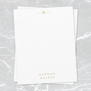 Carte De Correspondance Monogramme or Moderne minimaliste Élégant Chic