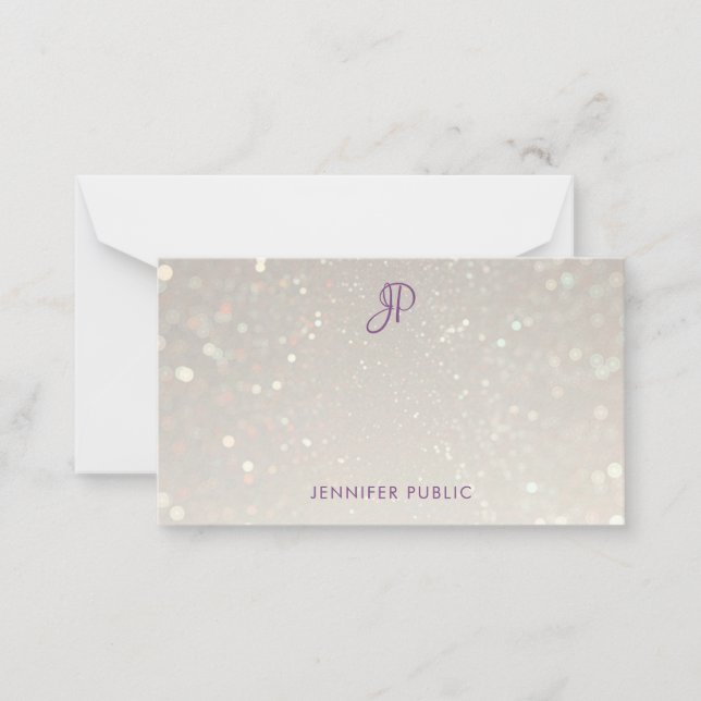 Carte De Correspondance Monogramme personnalisé simple écriture manuscrite (Devant)