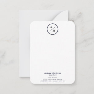 Carte De Correspondance Monogramme professionnel moderne