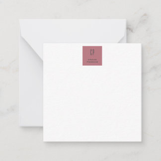 Carte De Correspondance Monogramme professionnel moderne Rose clair or bla