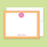 Monogramme rond Prépa Rose et sorbet orange