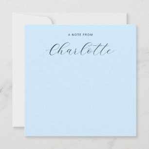 Carte De Correspondance Monogramme Script Calligraphie bleu