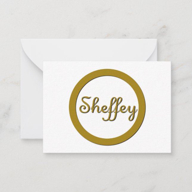 Carte De Correspondance Monogramme Sheffey en or (Devant)