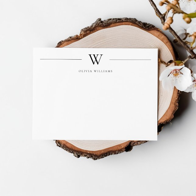 Carte De Correspondance Monogramme simple et moderne (Créateur téléchargé)