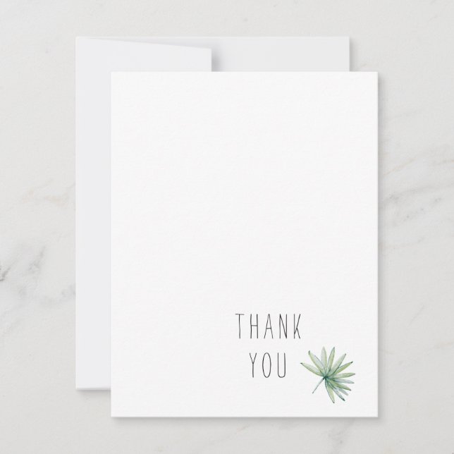 Carte De Correspondance Monogramme simple Merci vierge tropicale (Devant)