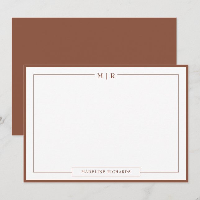 Carte De Correspondance Monogramme Stationfrontalière Brown (Devant / Derrière)